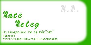 mate meleg business card